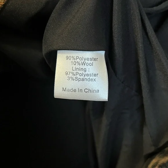 Tuckernuck Coat Leopard Brushed Wool Harley Peacoat Overcoat Sz L - Picture 14 of 15